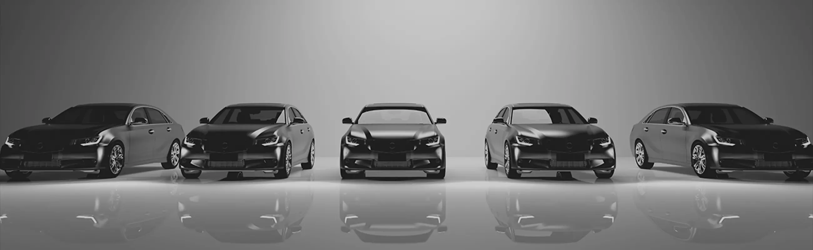 車横一列に並んでいる